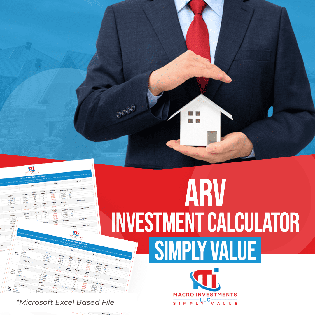 After Repair Value ARV investment calculator Excel spreadsheet