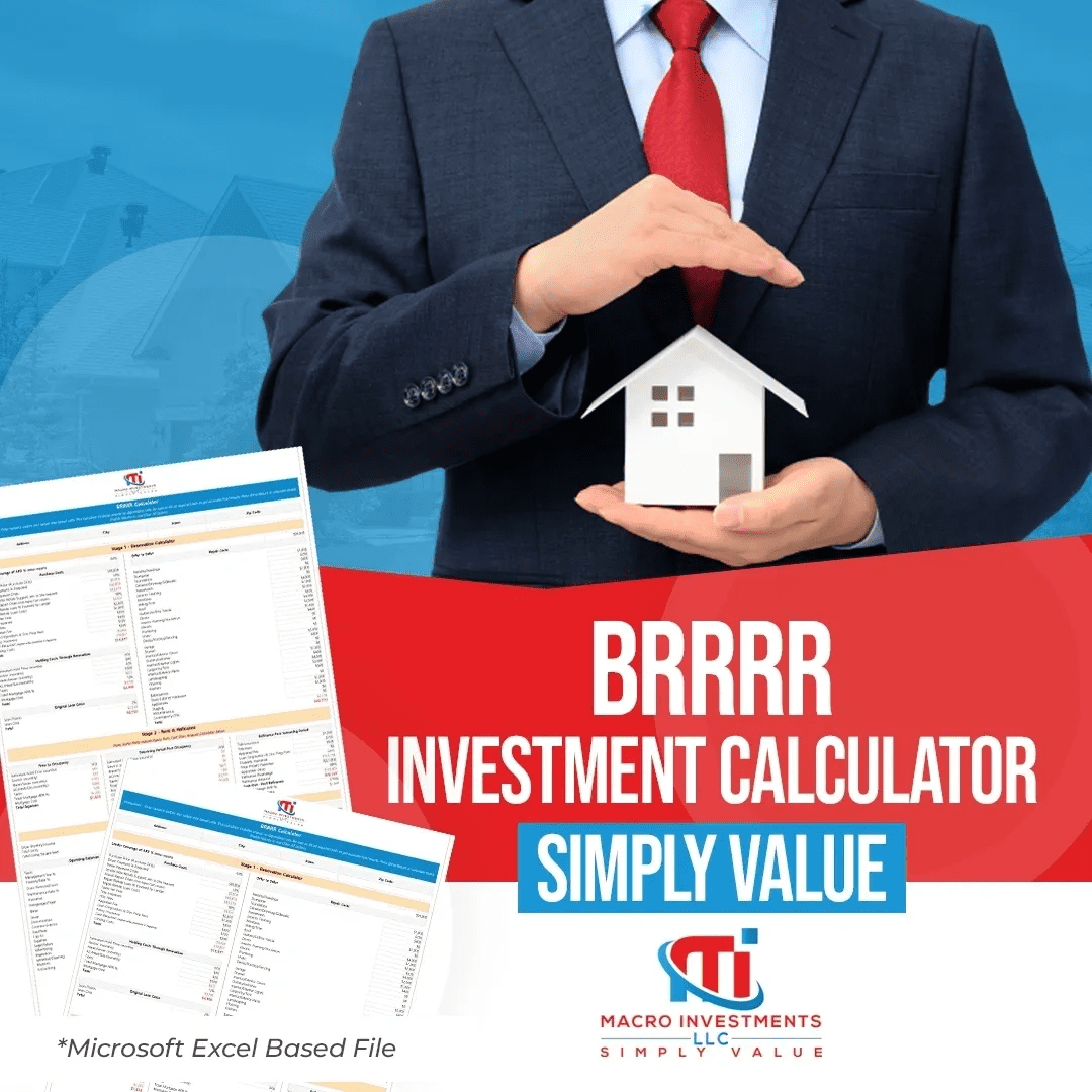 BRRRR investment calculator Excel spreadsheet for buy rehab rent refinance repeat analysis