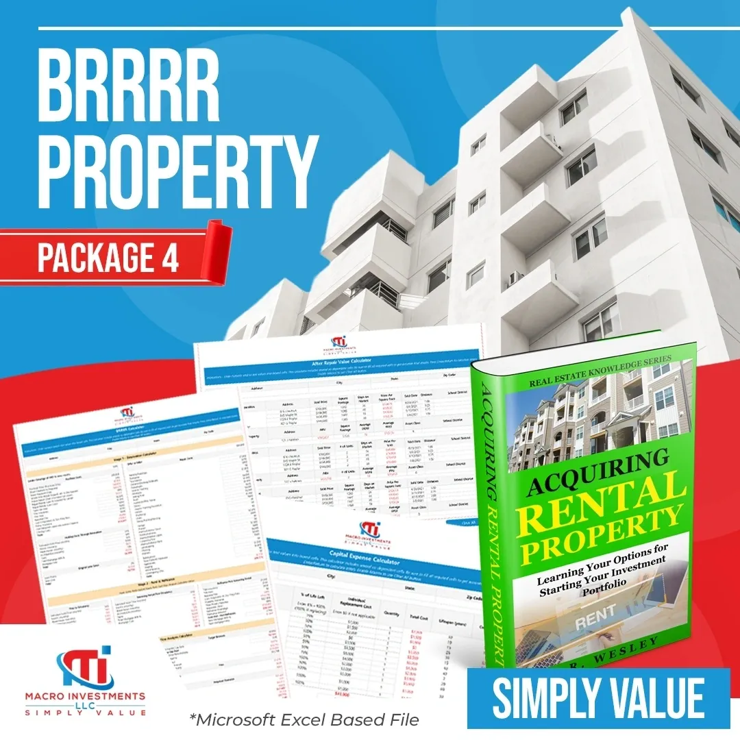 BRRRR Package 4 with BRRRR, CapEx, ARV and eBook resources