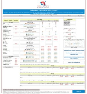 Free rental property deal analysis calculator Excel spreadsheet