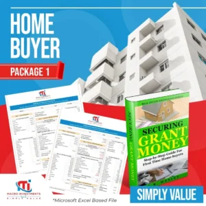Home Buyer Package 1 with home buying investment calculator and eBook