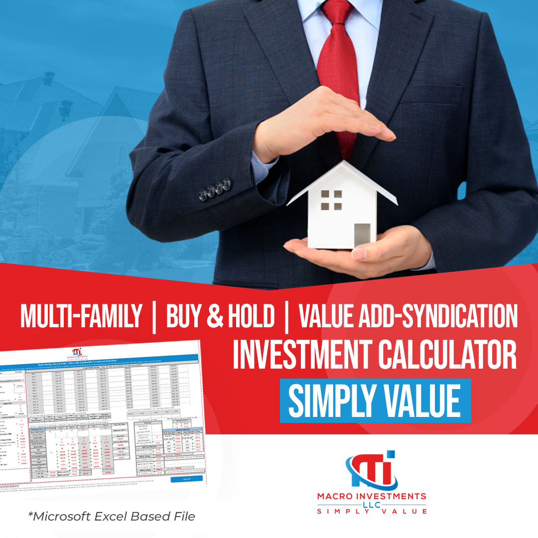 Multifamily investment calculator Excel spreadsheet for buy and hold and value-add analysis