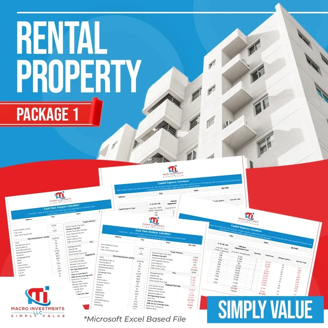 Rental Property Package 1 with rental property and CapEx investment tools