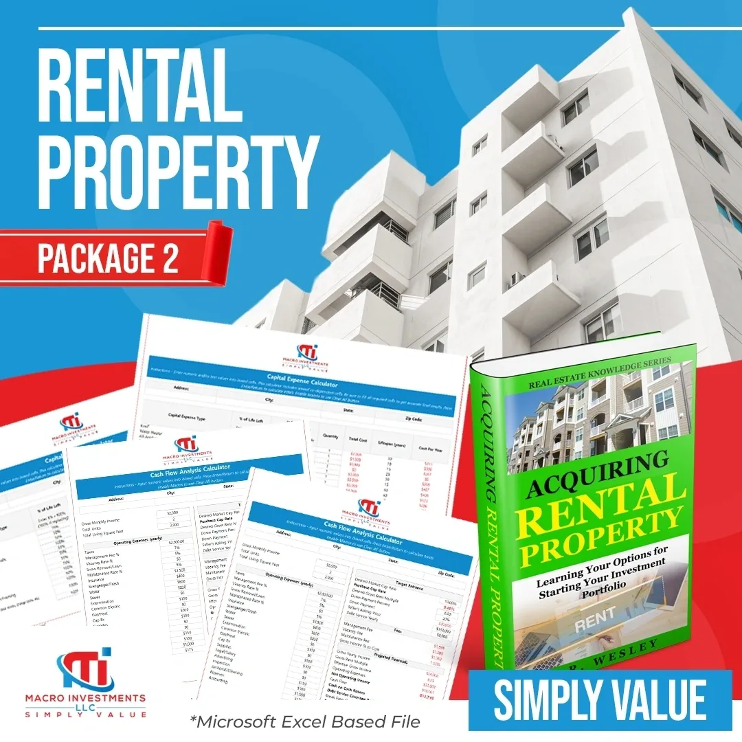 Rental Property Package 2 with rental property, CapEx and eBook tools