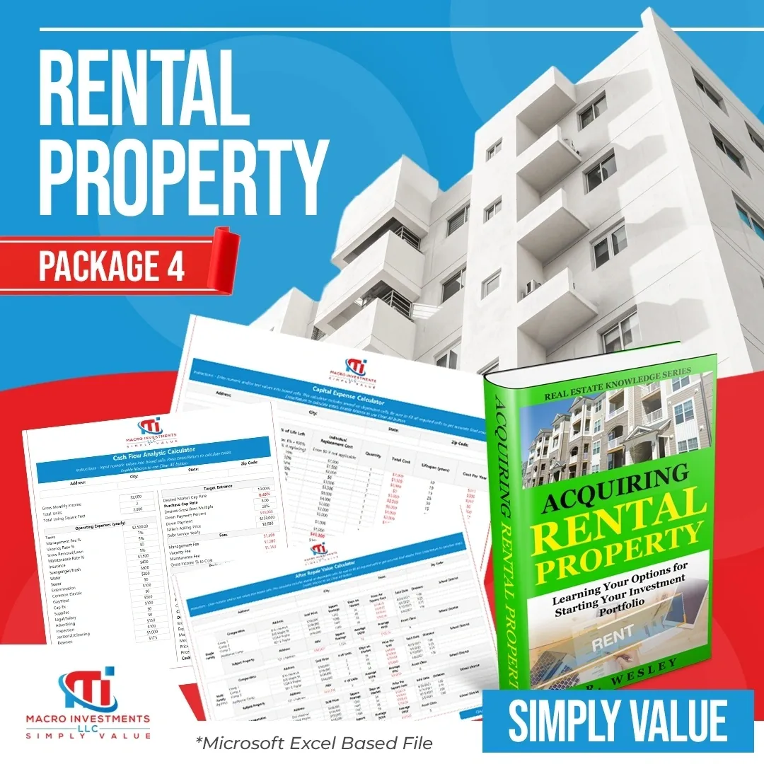 Rental Property Package 4 with rental, CapEx, ARV and eBook