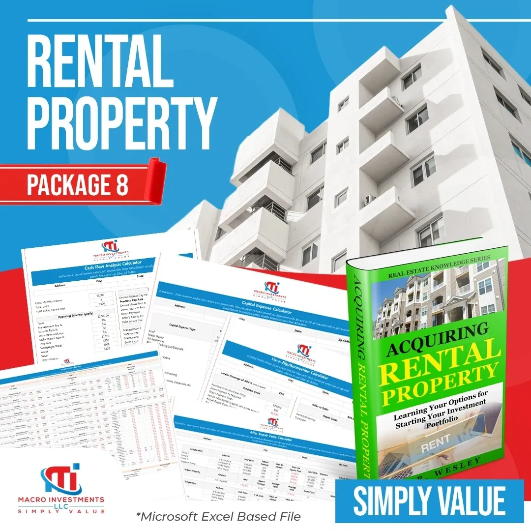 Rental Property Package 8 with rental, house flipping, construction, CapEx, ARV and eBook
