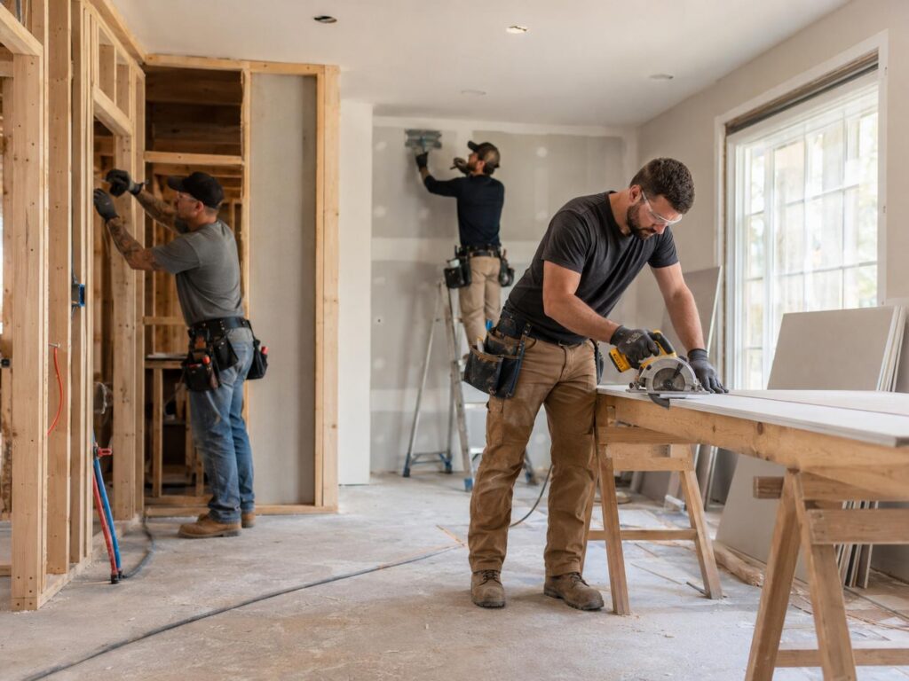 Residential property renovation illustrating house flipping and BRRRR investing