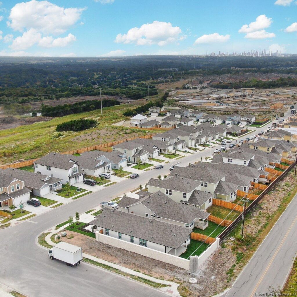 Residential neighborhoods near a growing American city