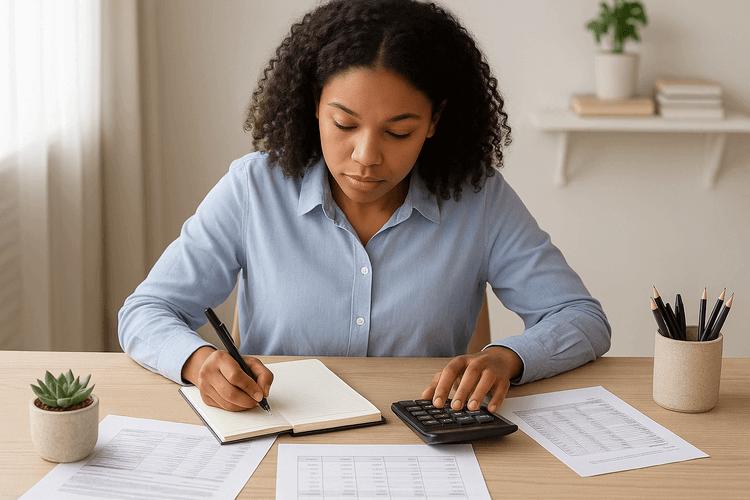 Investor planning financial goals and evaluating investment options