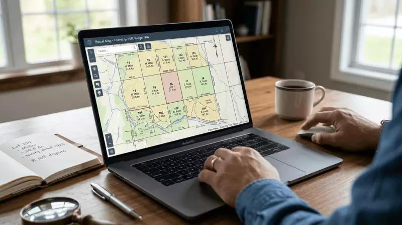 Investor reviewing tax sale records and parcel information before bidding
